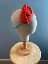 Orange Parasisal straw bandeau headpiece with orange rouleau bow