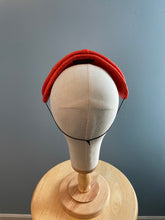 Orange Parasisal straw bandeau headpiece with orange rouleau bow