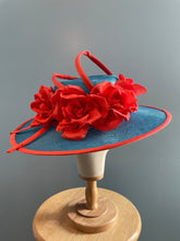 Aqua and coral wide-brimmed Parasisal hat